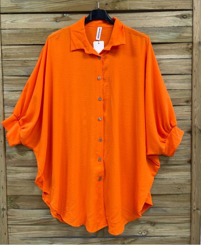 EMILIE chemise longue oversize orange jusqu'au 48/50