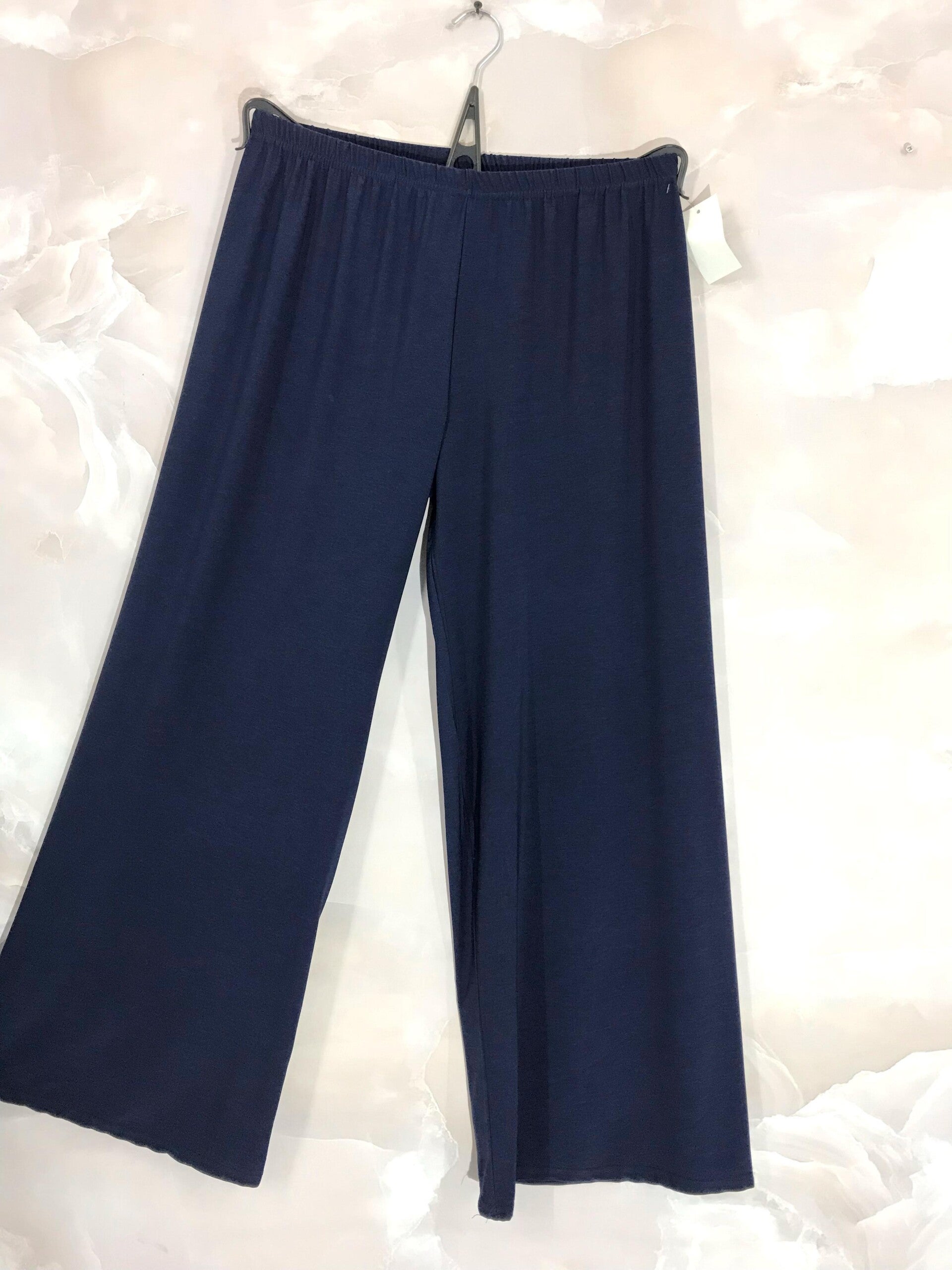 Pantalon palazzo bleu marine jusqu'au 46/48