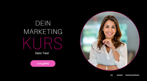 Vorlage CANVA Landingpage/Website "Bella" lila