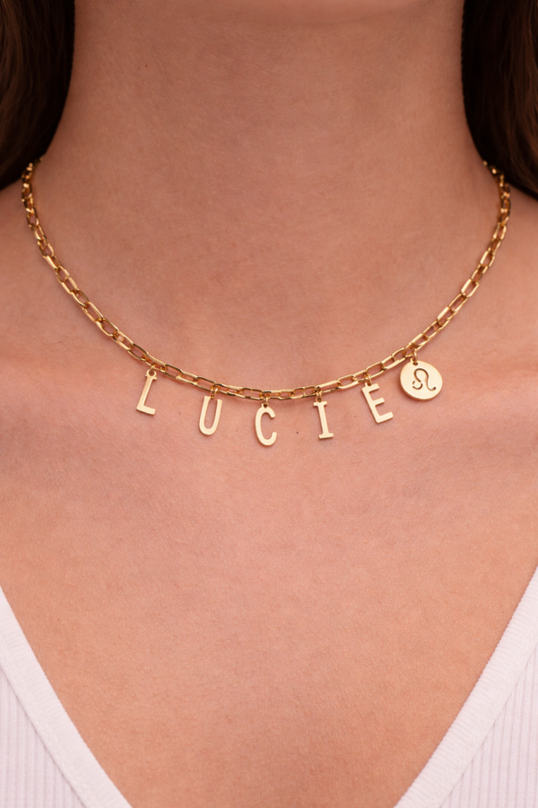 Colliers prénom + signe astrologique