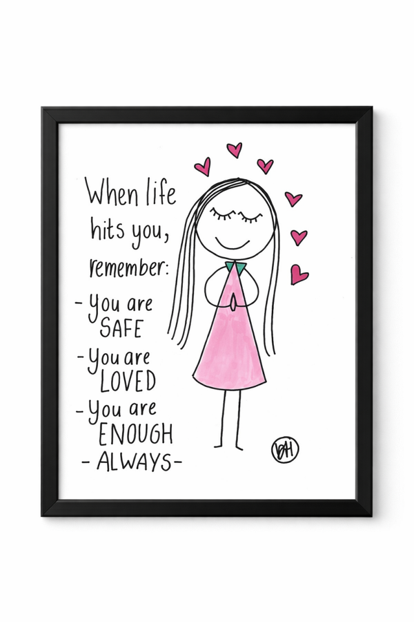 Originele handgetekende illustratie When Life Hits You