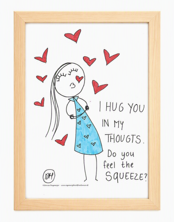 Originele handgetekende illustratie Hug