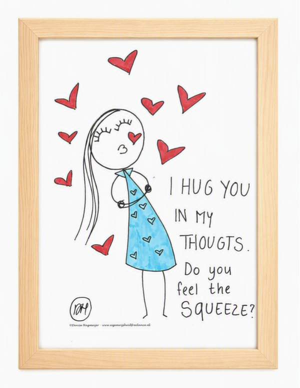 Originele handgetekende illustratie Hug