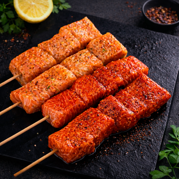 Brochette de saumon erable