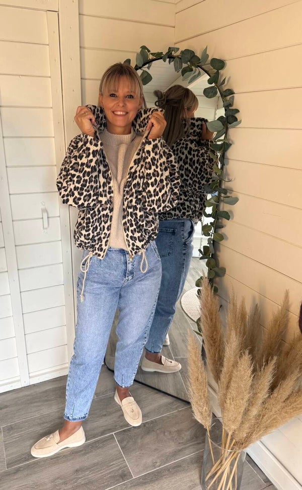 Lexi Leopard Jacket – Beige