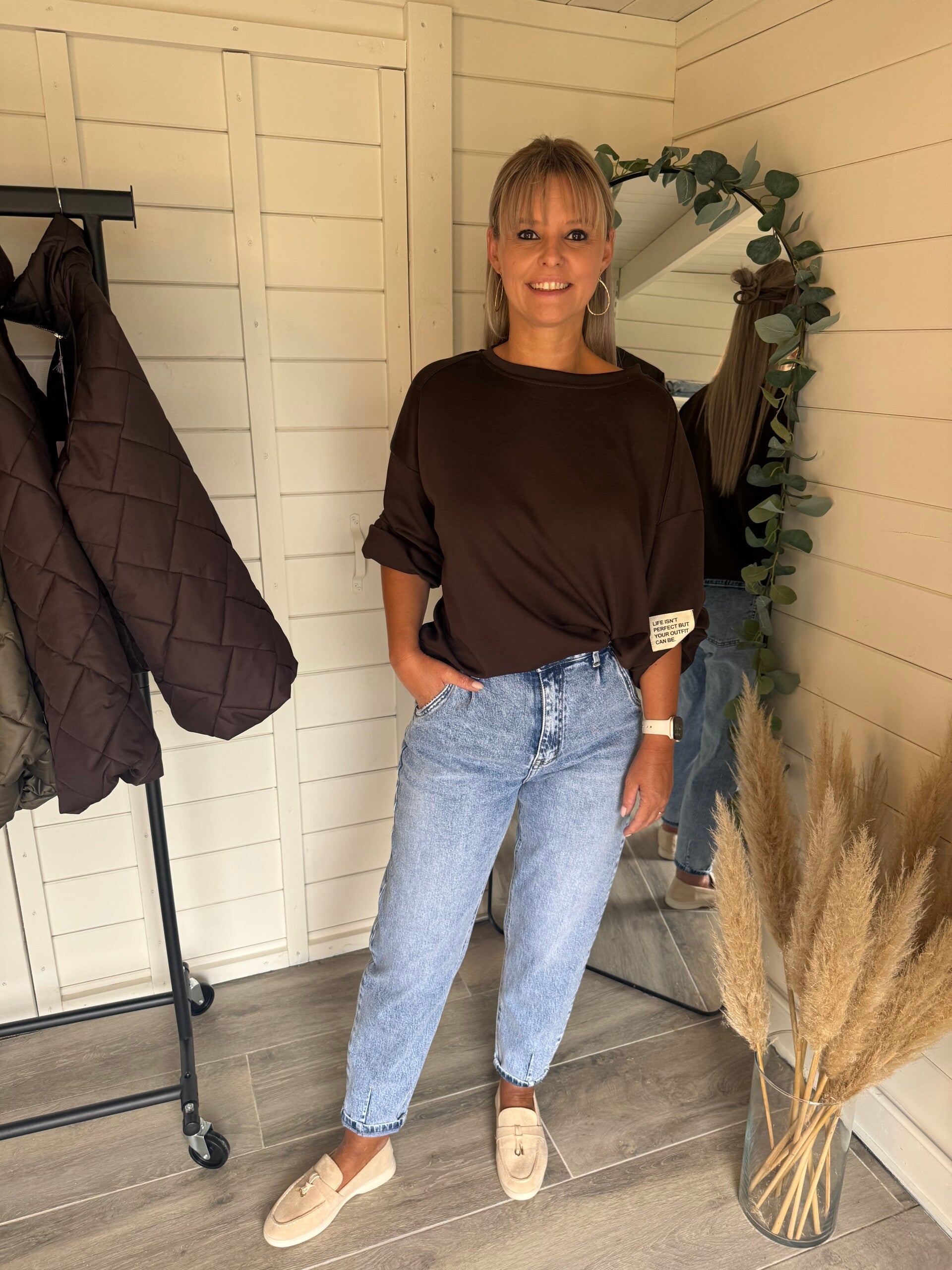 Billie Long Sleeve Sweater – Chocolate