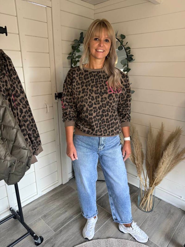 NY Leopard Sweater - Bruin