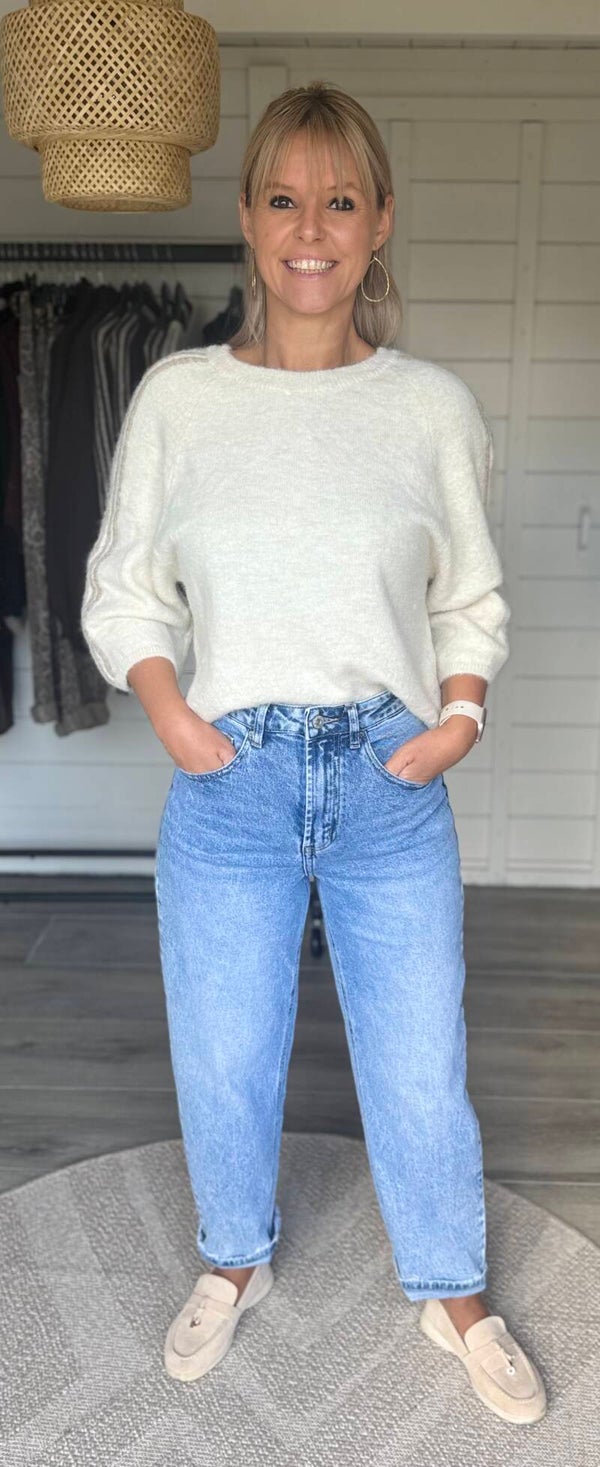 Sienna Stripe Knit – Cream