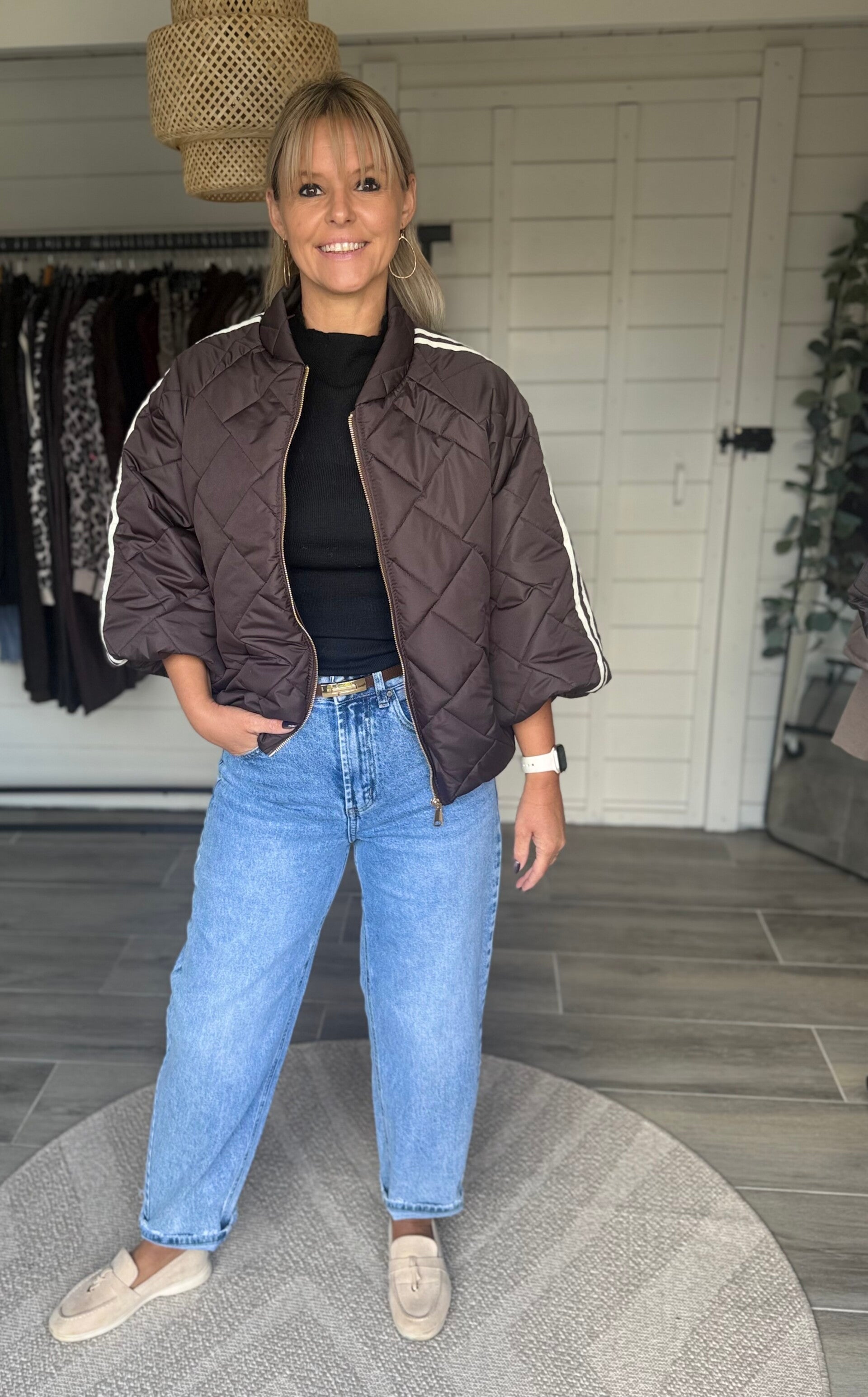 Novi Sporty Quilted Jacket – Chocolate 🤎