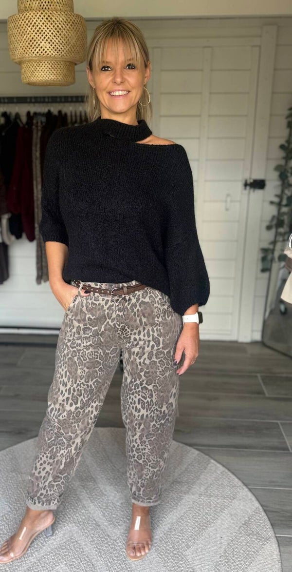 Lola Leopard Balloon Pants – Taupe