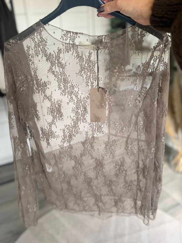 Celeste Lace Top – Taupe