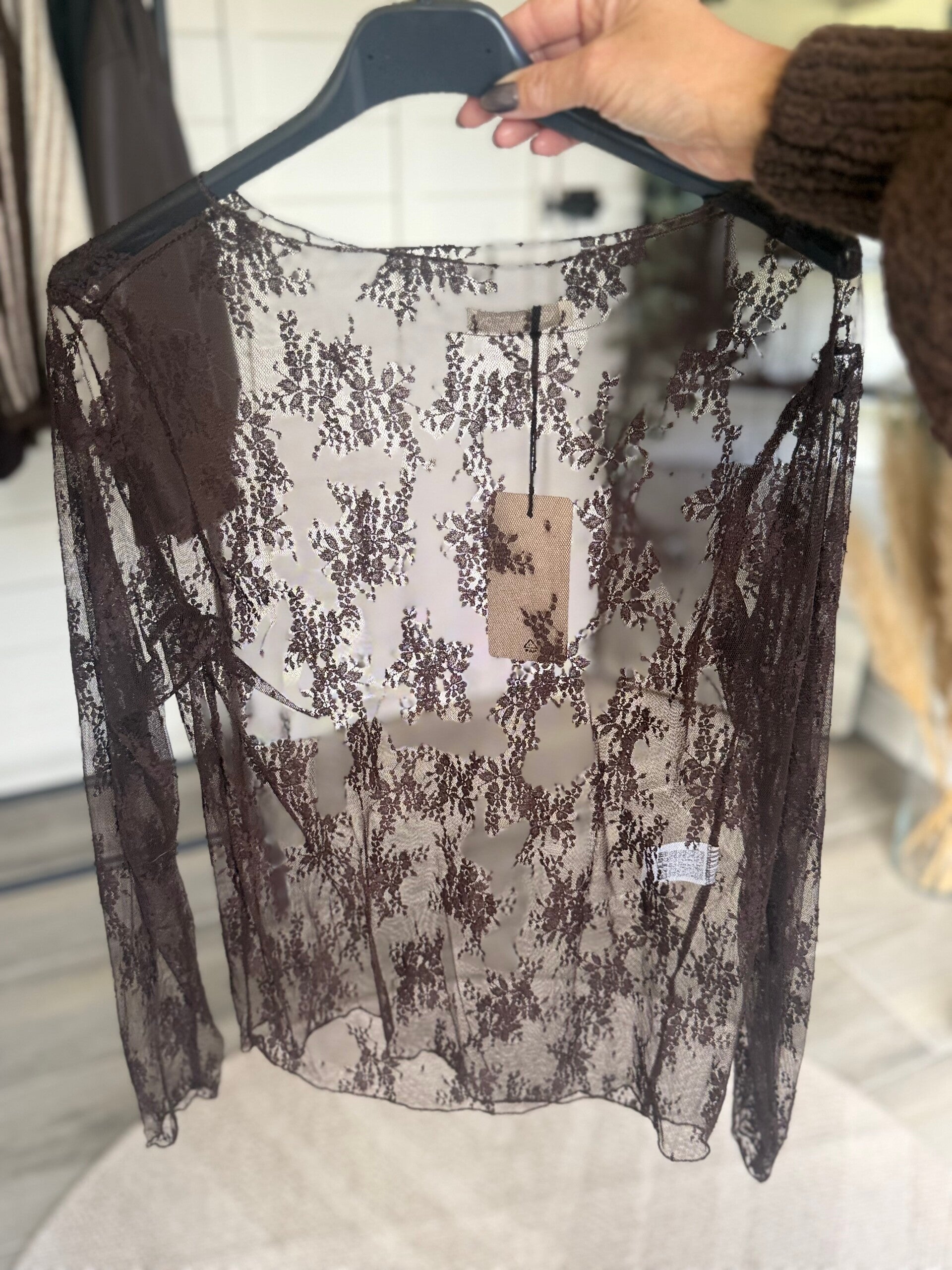 Celeste Lace Top – Brown