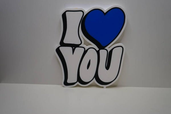 I love You Schild 2 (Blau)