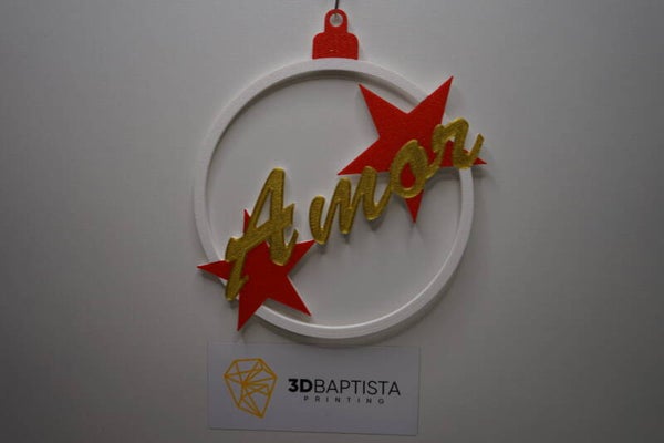 Weihnachtskugeln  Amor (Gold/Rot)