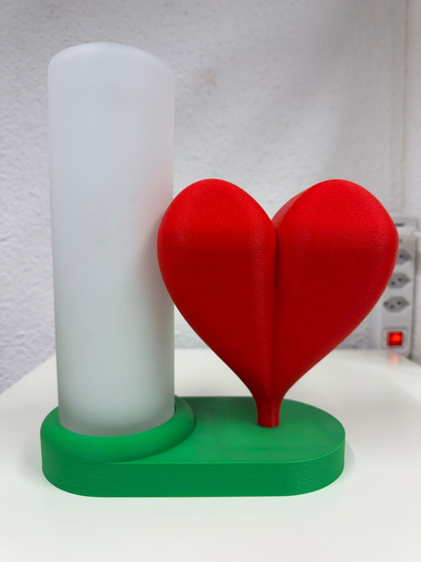 Herz Vase mit Glaszylinder