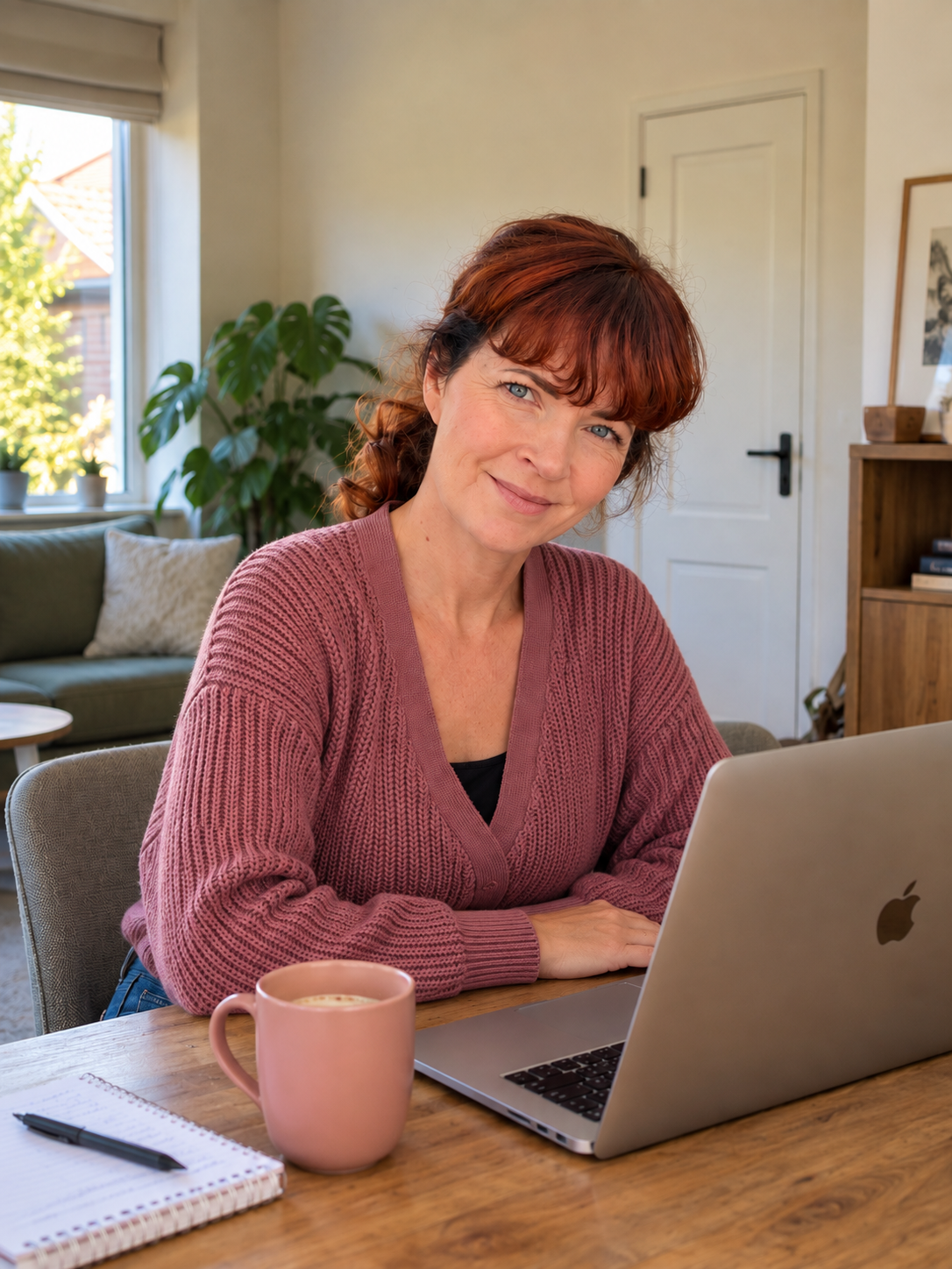 marjolein achter macbook aan tafel 