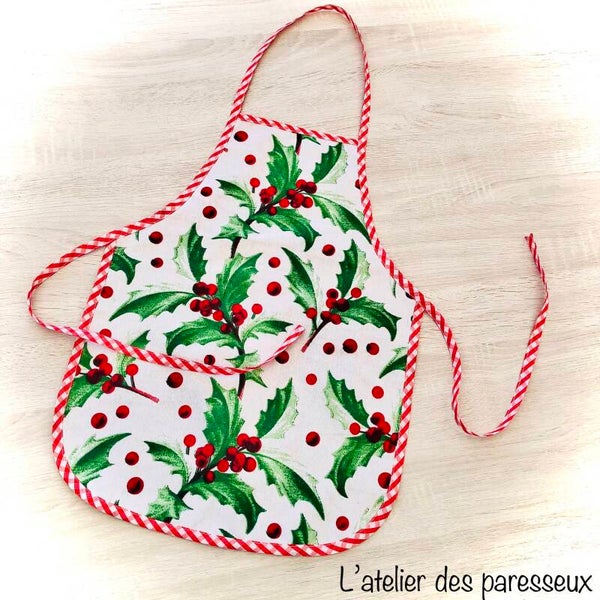 Tablier enfant Houx de noël