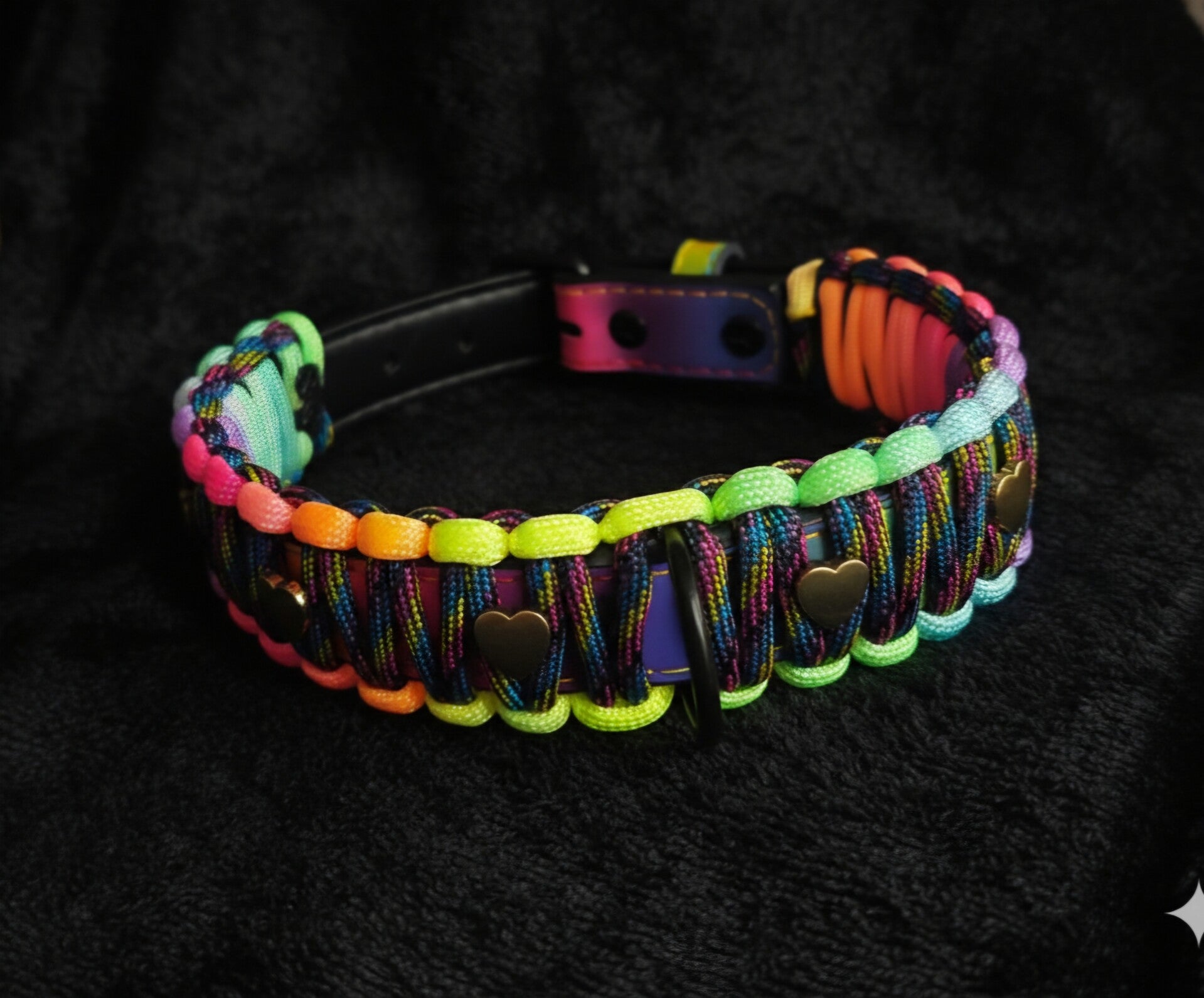 Dark rainbow dog collar