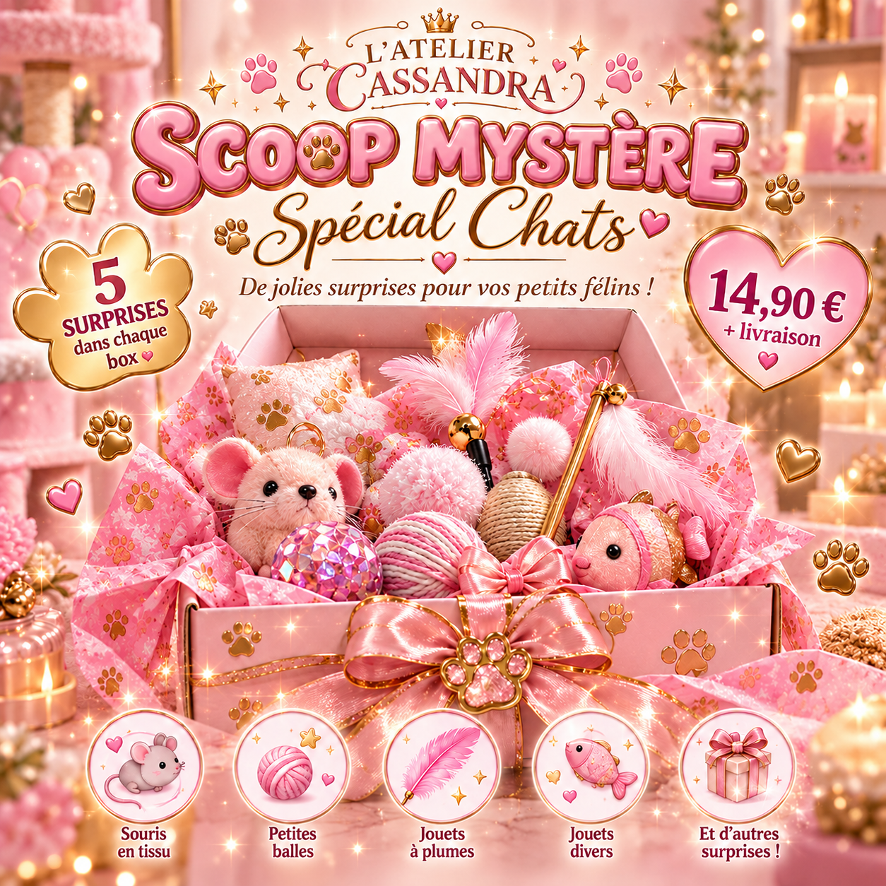 🎀🐾 Scoop Mystère Spécial Chats,
