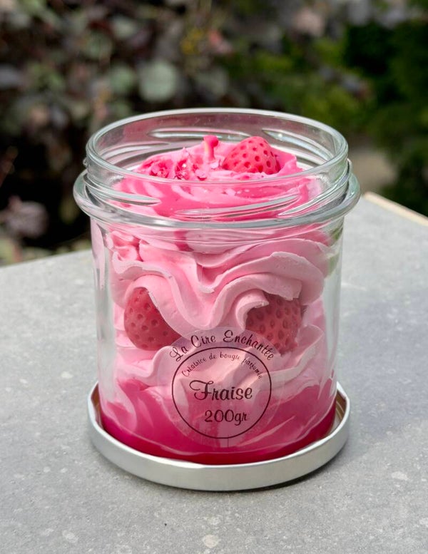 Bougie gourmande 200gr fraise