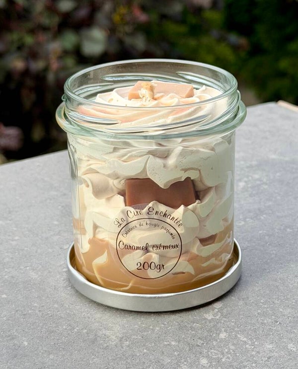 Bougie gourmande 200gr caramel crémeux
