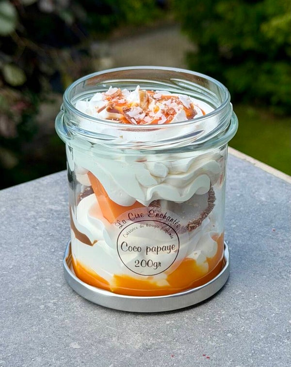 Bougie gourmande 200gr coco papaye