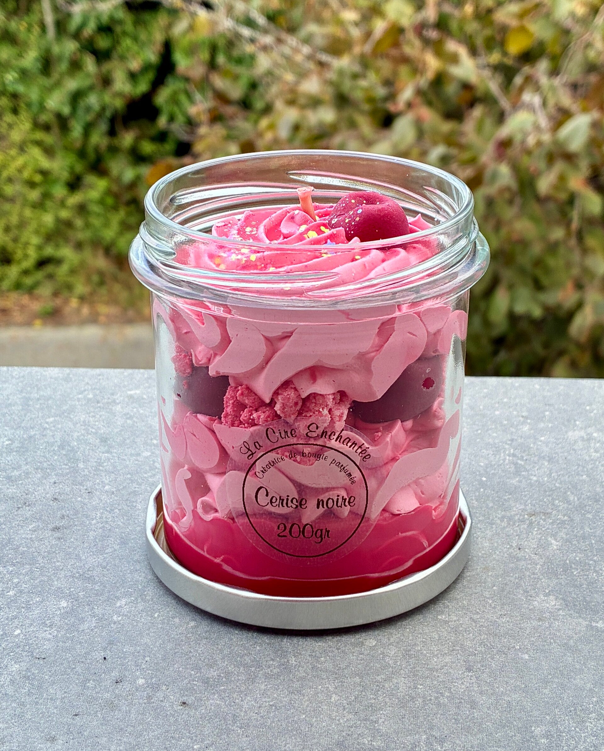 Bougie gourmande 200gr cerise noire