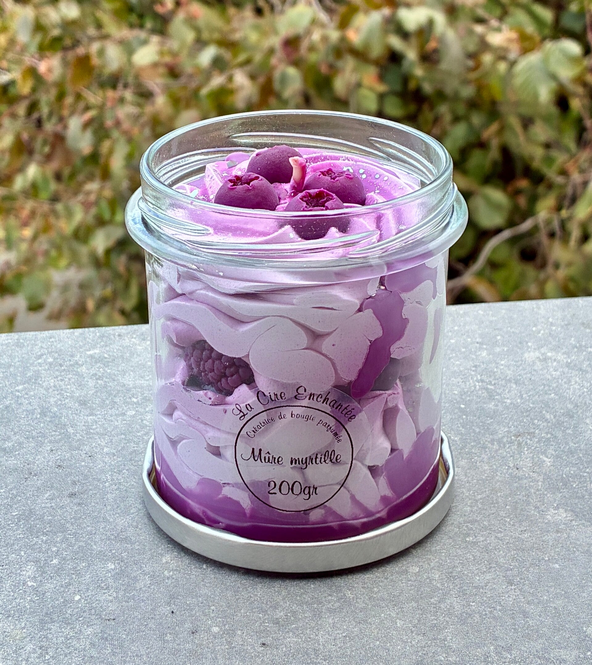 Bougie gourmande 200gr mûre myrtille