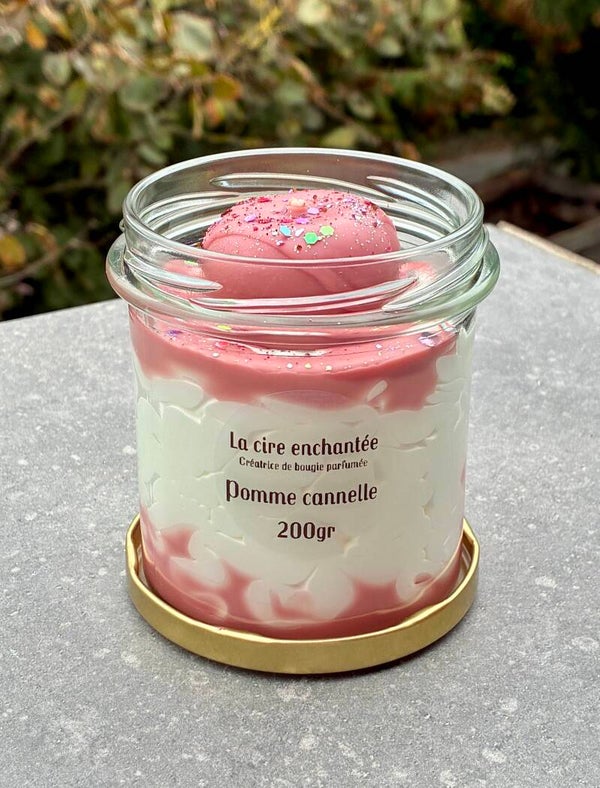 Bougie gourmande 200gr pomme cannelle