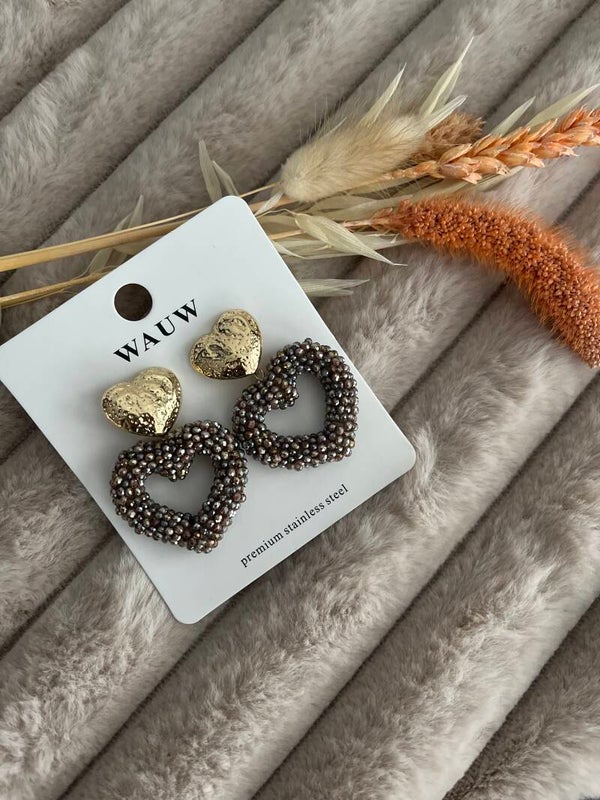 ES Hart  goud oorbellen