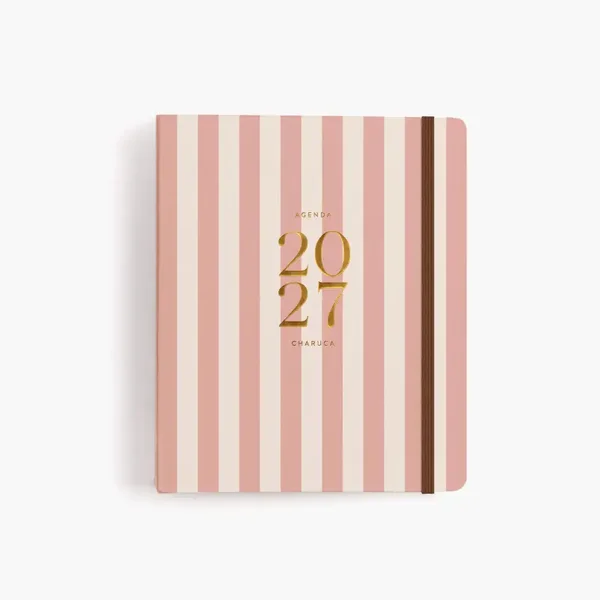 Agenda Semanal 2027. Espiral cubierta. Panamera Pink. Mediana.