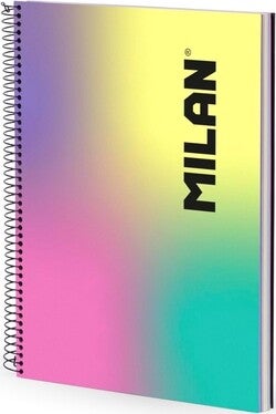 CUADERNO A4 CON ESPIRAL TAPA DURA LÍNEAS 120 hojas COLECCIÓN SUNSET MILAN