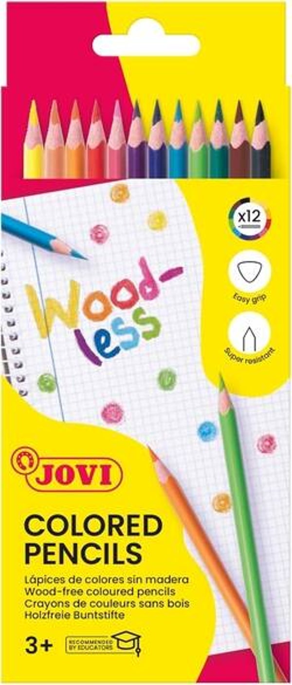 ESTUCHE 12 LÁPICES DE COLORES JOVI WOODLESS