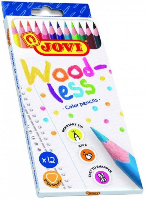 ESTUCHE 12 LÁPICES DE COLORES JOVI WOODLESS