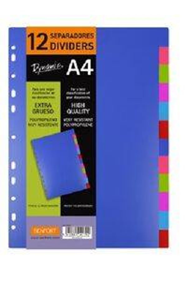BOLSA SEPARADORES A4 EXTRA-FUERTE 12 PESTAÑAS MULTITALADRO