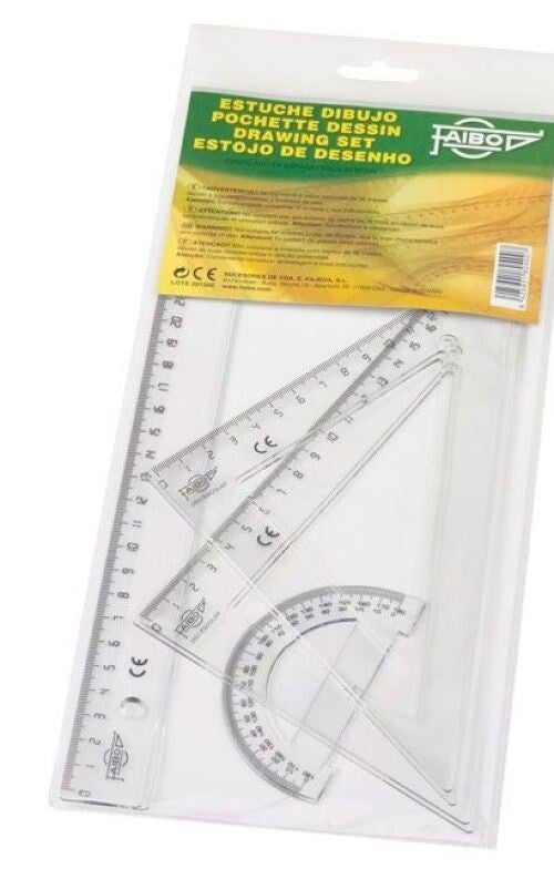 CONJUNTO DIBUJO ESCOLAR TRANSPARENTE FAIBO