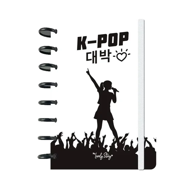 SMART BOOK A5 CON SISTEMA DE DISCOS  K-Pop Black - Daebag-LOVELY STORY