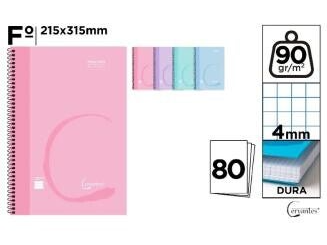CUADERNO ESPIRAL F° 80 HOJAS 90 G PASTEL