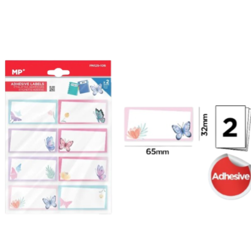ETIQUETAS MP ADHESIVAS DECORADAS  P/16 UD