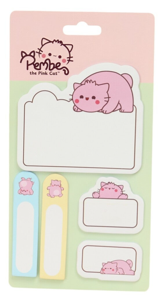 BLISTER POST-ITS PEMBE THE PINK CAT 10x20cm