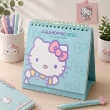 CALENDARIO SOBREMESA MOOVING ESPIRAL HELLO KITTY 17X16CM MES VISTA