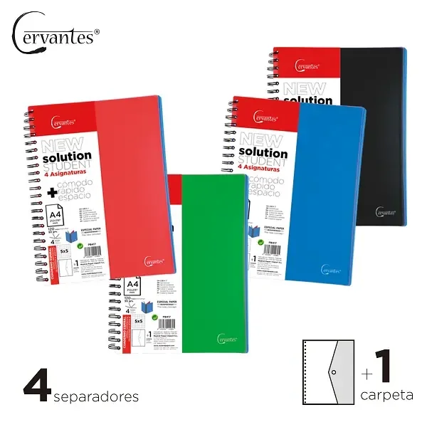 CUADERNO A4 120H C/ 4 PORTADAS  DE CERVANTES