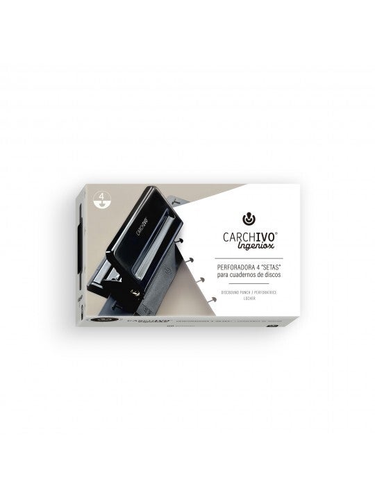 PERFORADORA INGENIOX 4 SETAS PARA HOJAS CUADERNO DISCOS