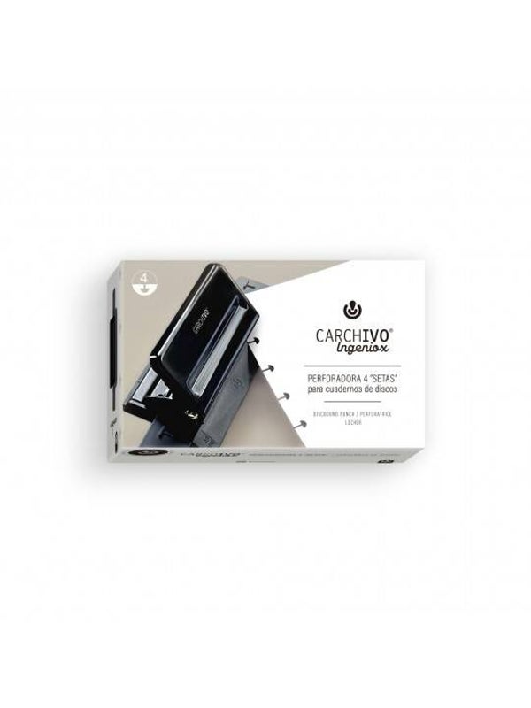 PERFORADORA INGENIOX 4 SETAS PARA HOJAS CUADERNO DISCOS