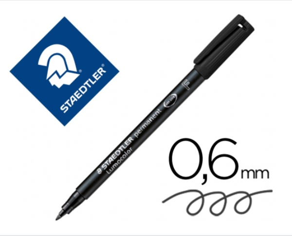 ROTULADOR STAEDTLER LUMOCOLOR 318 NEGRO PUNTA F PERMANENTE