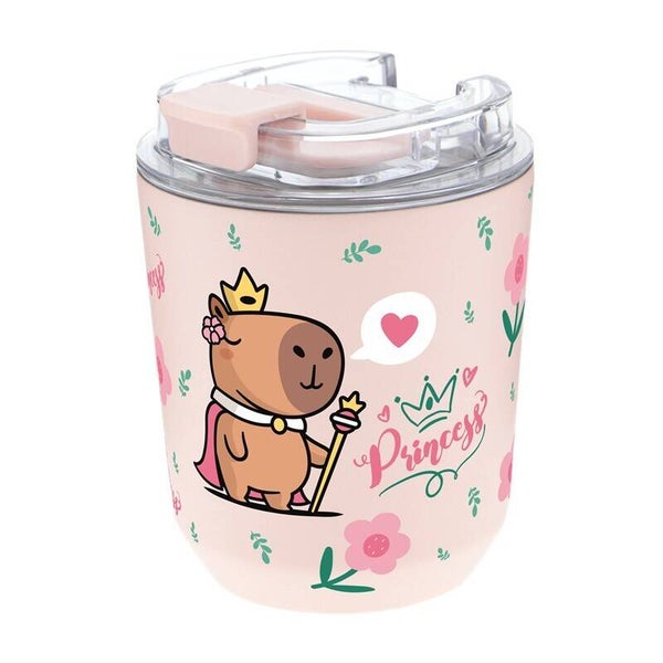 VASO TÉRMICO / THERMAL CUP 280ML - PINK - QUEEN CAPIBARA