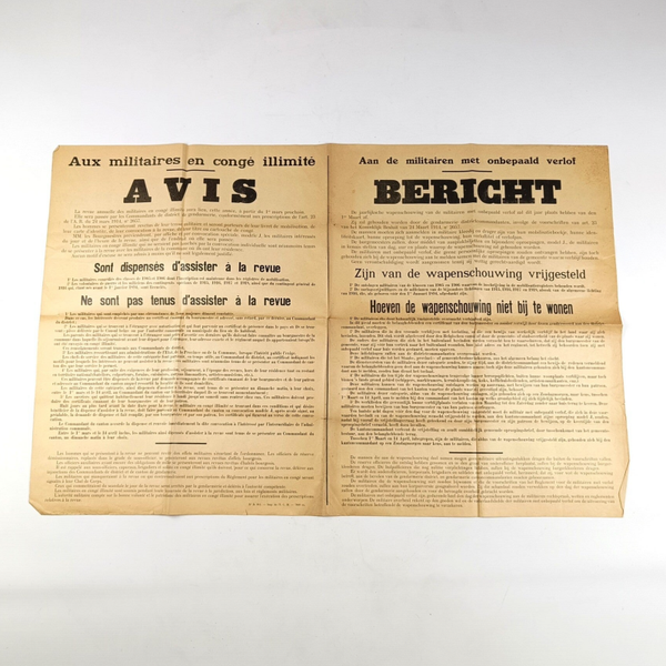 Belgian Interwar Poster Inspection of Soldiers on Indefinite Leave