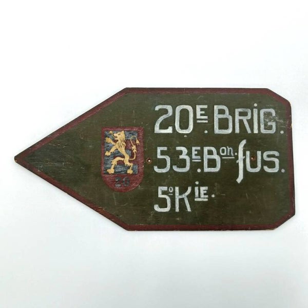 Belgian 53rd Fusilier Battalion Wooden Sign