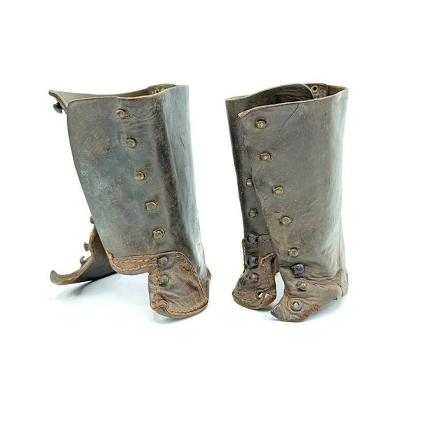 Belgian WWII Leather Gaitors 14e Linie