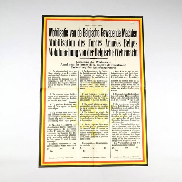 Belgian Mobilisation Poster